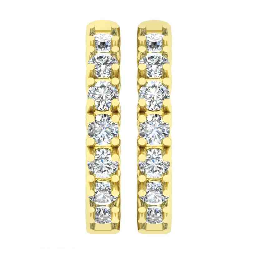 Huggie Hoop Inside Outside Lab Created Diamond Earrings ER29A4.00MM26
